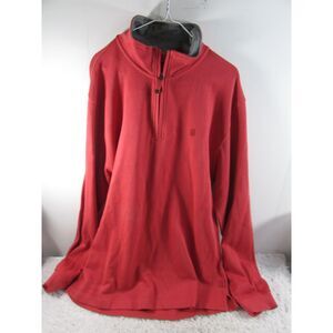 IZOD 1/4 Zip XL Shirt 100% Cotton Mens XL Embroidered LOGO Salmon RN#36543